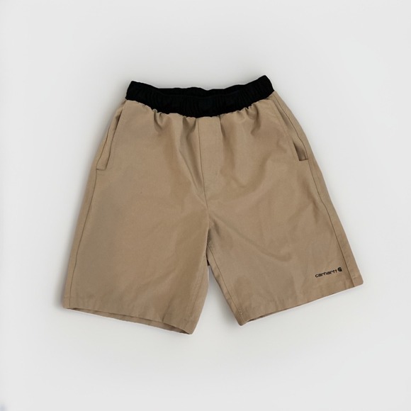Carhartt Relaxed Fit Shorts Elastic Waist Casual Comfy Tan Size 16 - Picture 2 of 7